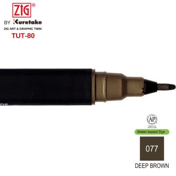 Zig Art&Graphic Twin Çift Uçlu Keçe Grafik Kalemi 77 Deep Brown