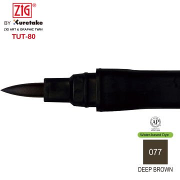 Zig Art&Graphic Twin Çift Uçlu Keçe Grafik Kalemi 77 Deep Brown