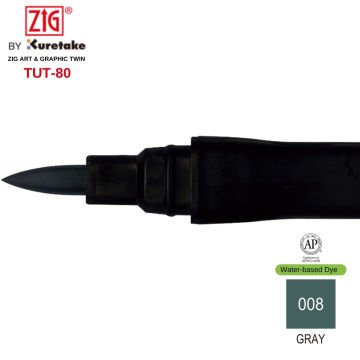 Zig Art&Graphic Twin Çift Uçlu Keçe Grafik Kalemi 8 Gray