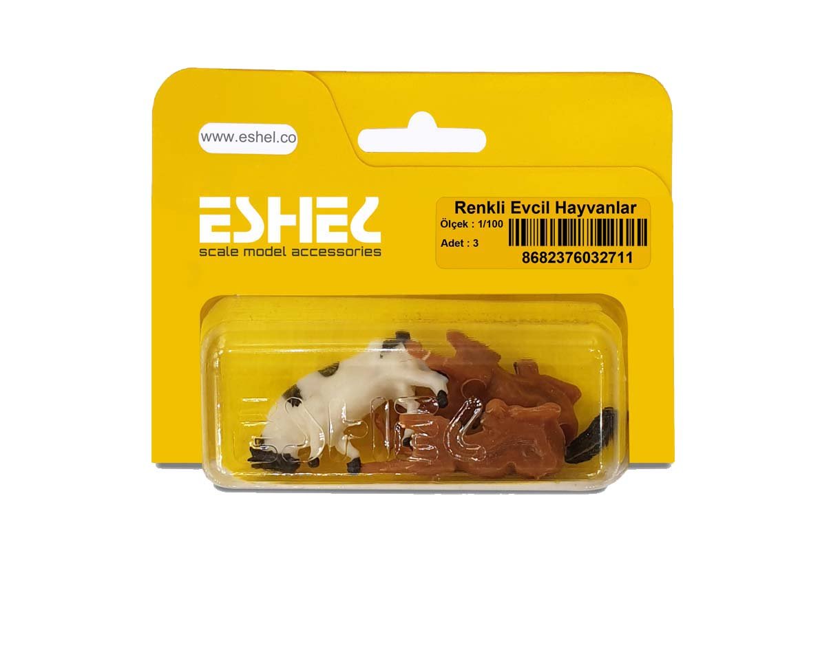Eshel Maket Renkli Evcil Hayvanlar 1/100 3lü