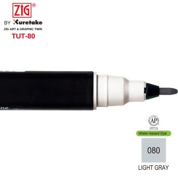 Zig Art&Graphic Twin Çift Uçlu Keçe Grafik Kalemi 80 Light Gray
