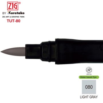 Zig Art&Graphic Twin Çift Uçlu Keçe Grafik Kalemi 80 Light Gray