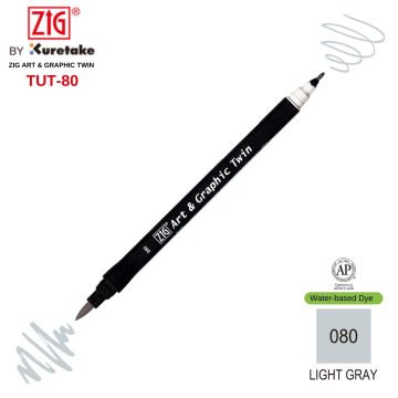 Zig Art&Graphic Twin Çift Uçlu Keçe Grafik Kalemi 80 Light Gray