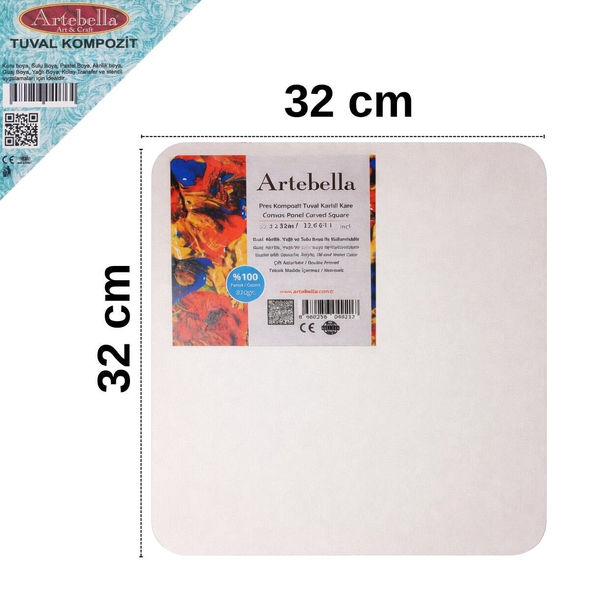 Artebella Pres Tuval Kompozit Radius Kesim 32x32cm