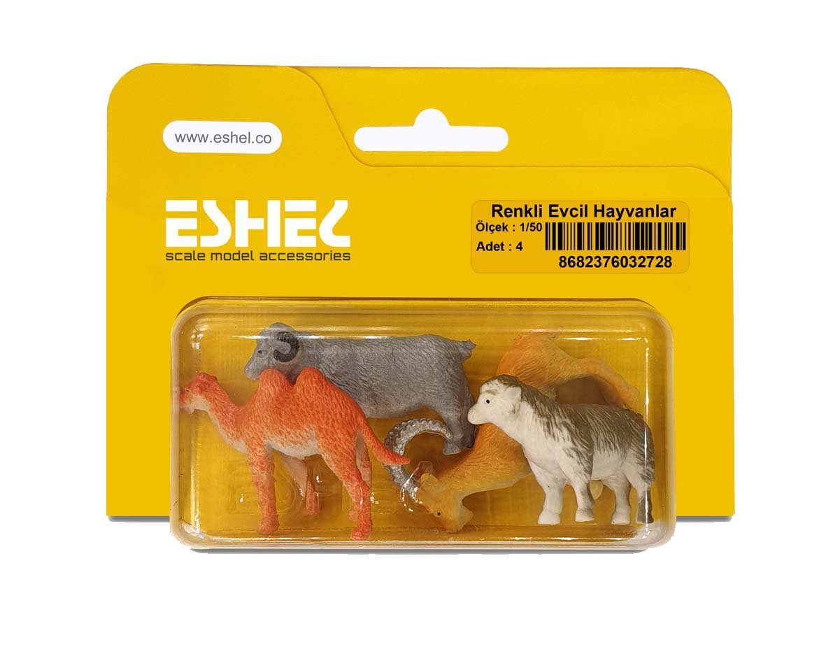 Eshel Maket Renkli Evcil Hayvanlar 1/50 4lü