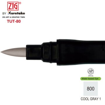 Zig Art&Graphic Twin Çift Uçlu Keçe Grafik Kalemi 800 Cool Gray 1