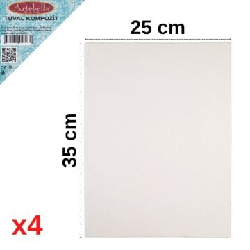 Artebella Pres Tuval Kompozit 25x35cm 4lü