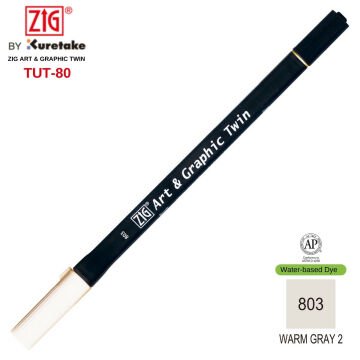 Zig Art&Graphic Twin Çift Uçlu Keçe Grafik Kalemi 803 Warm Gray 2