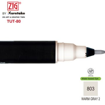 Zig Art&Graphic Twin Çift Uçlu Keçe Grafik Kalemi 803 Warm Gray 2