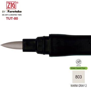 Zig Art&Graphic Twin Çift Uçlu Keçe Grafik Kalemi 803 Warm Gray 2