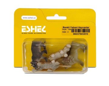 Eshel Maket Renkli Yabani Hayvanlar 1/50 4lü