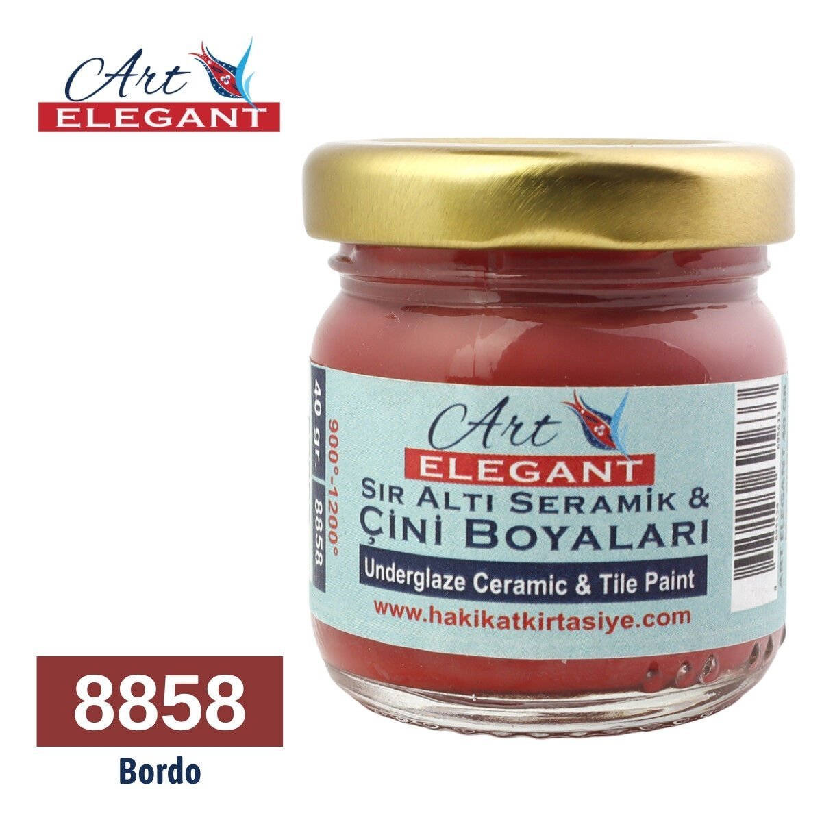 Art Elegant Seramik Ve Çini Boya 40gr 8858 Bordo