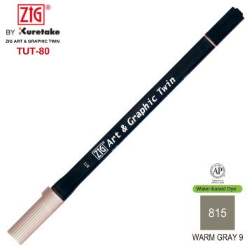 Zig Art&Graphic Twin Çift Uçlu Keçe Grafik Kalemi 815 Warm Gray 9