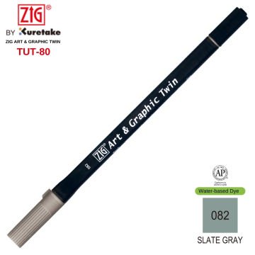 Zig Art&Graphic Twin Çift Uçlu Keçe Grafik Kalemi 82 Slate Gray