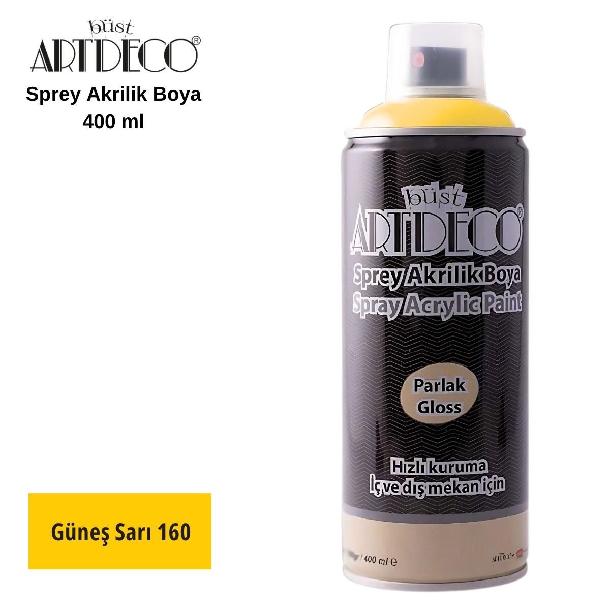 Artdeco Akrilik Sprey Boya 400ml 160 Güneş Sarı