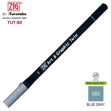 Zig Art&Graphic Twin Çift Uçlu Keçe Grafik Kalemi 83 Blue Gray