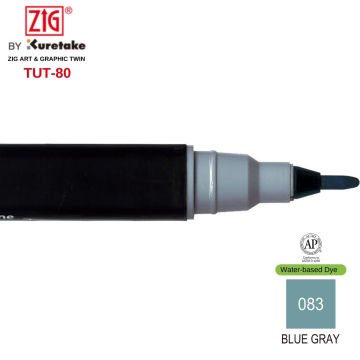 Zig Art&Graphic Twin Çift Uçlu Keçe Grafik Kalemi 83 Blue Gray