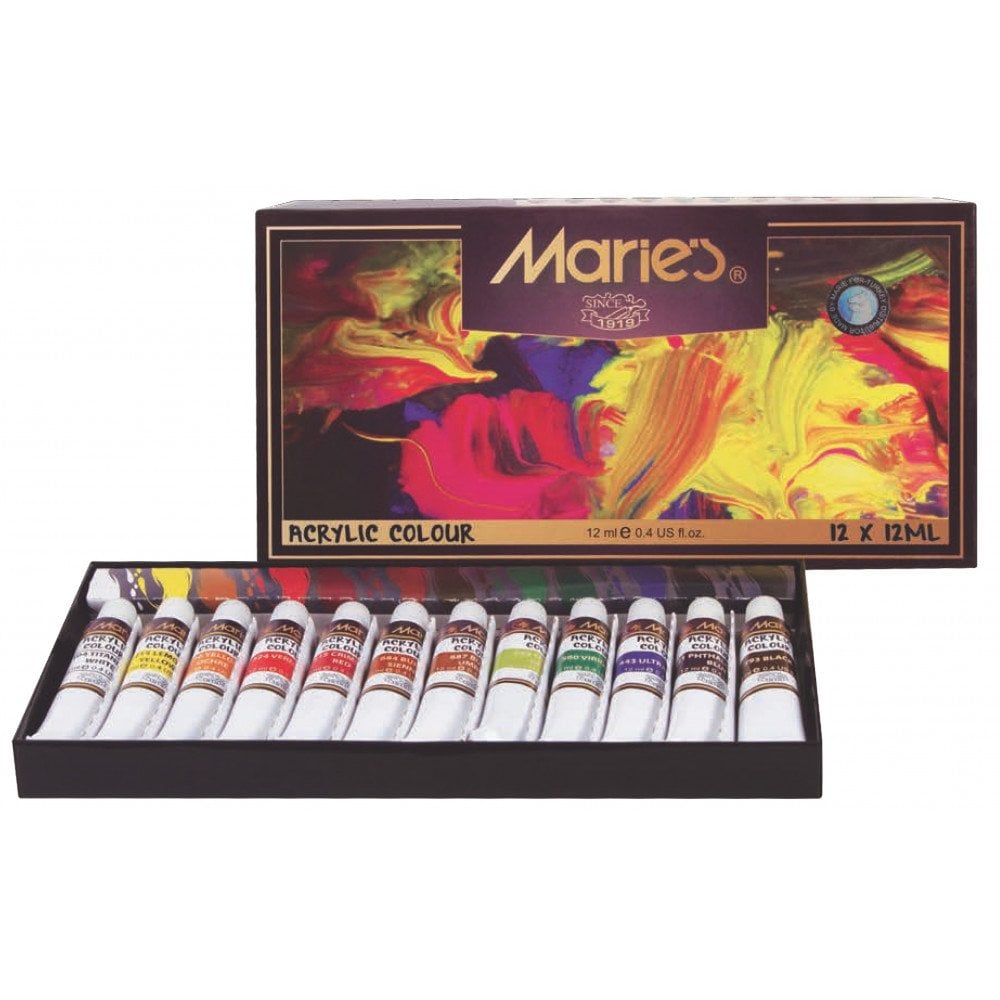 Maries Akrilik Boya 12x12ml Renk Set