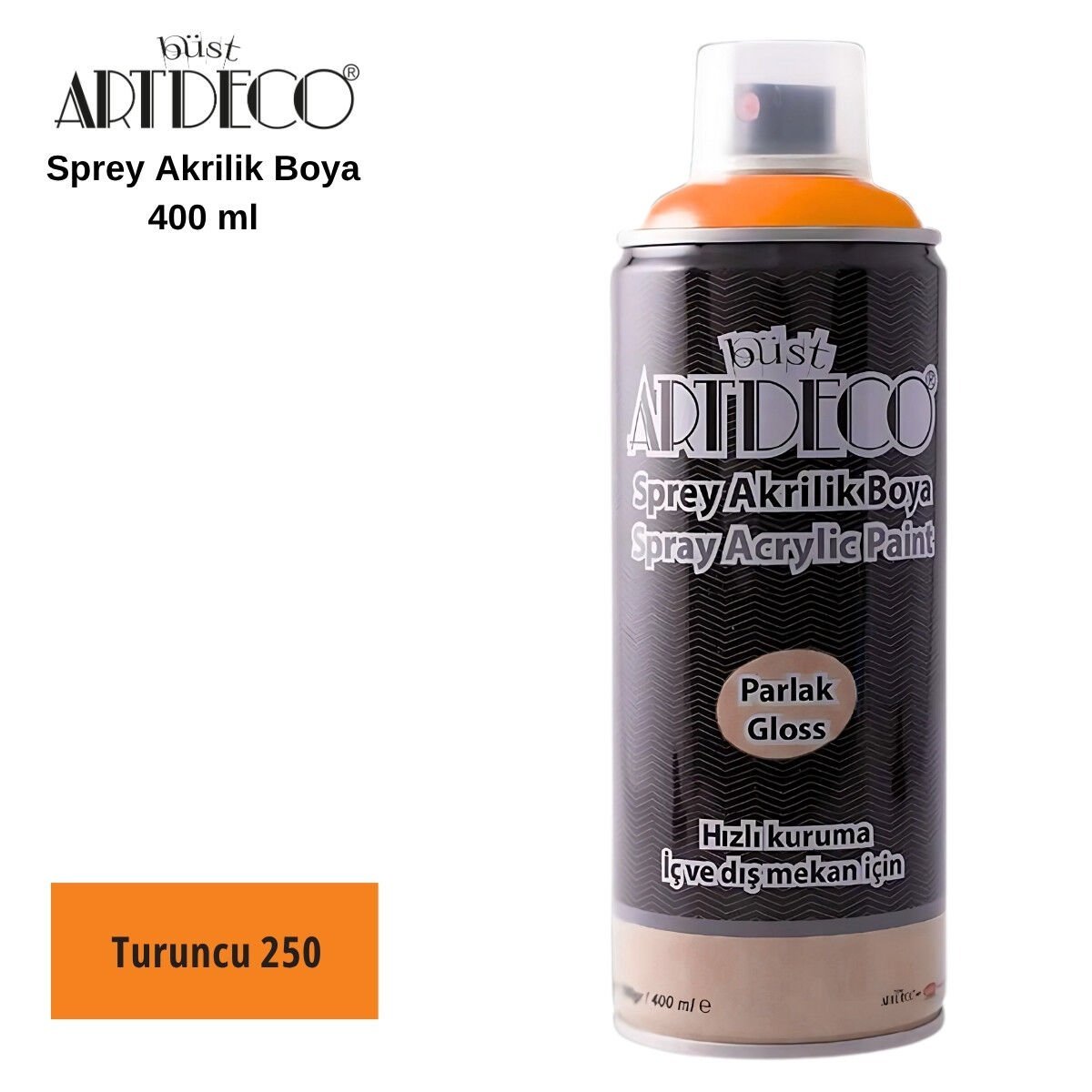 Artdeco Akrilik Sprey Boya 400ml 250 Turuncu