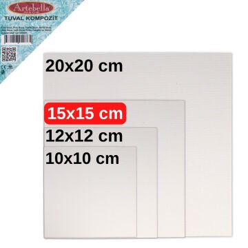 Artebella Pres Tuval Kompozit 15x15cm 12li