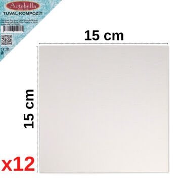 Artebella Pres Tuval Kompozit 15x15cm 12li