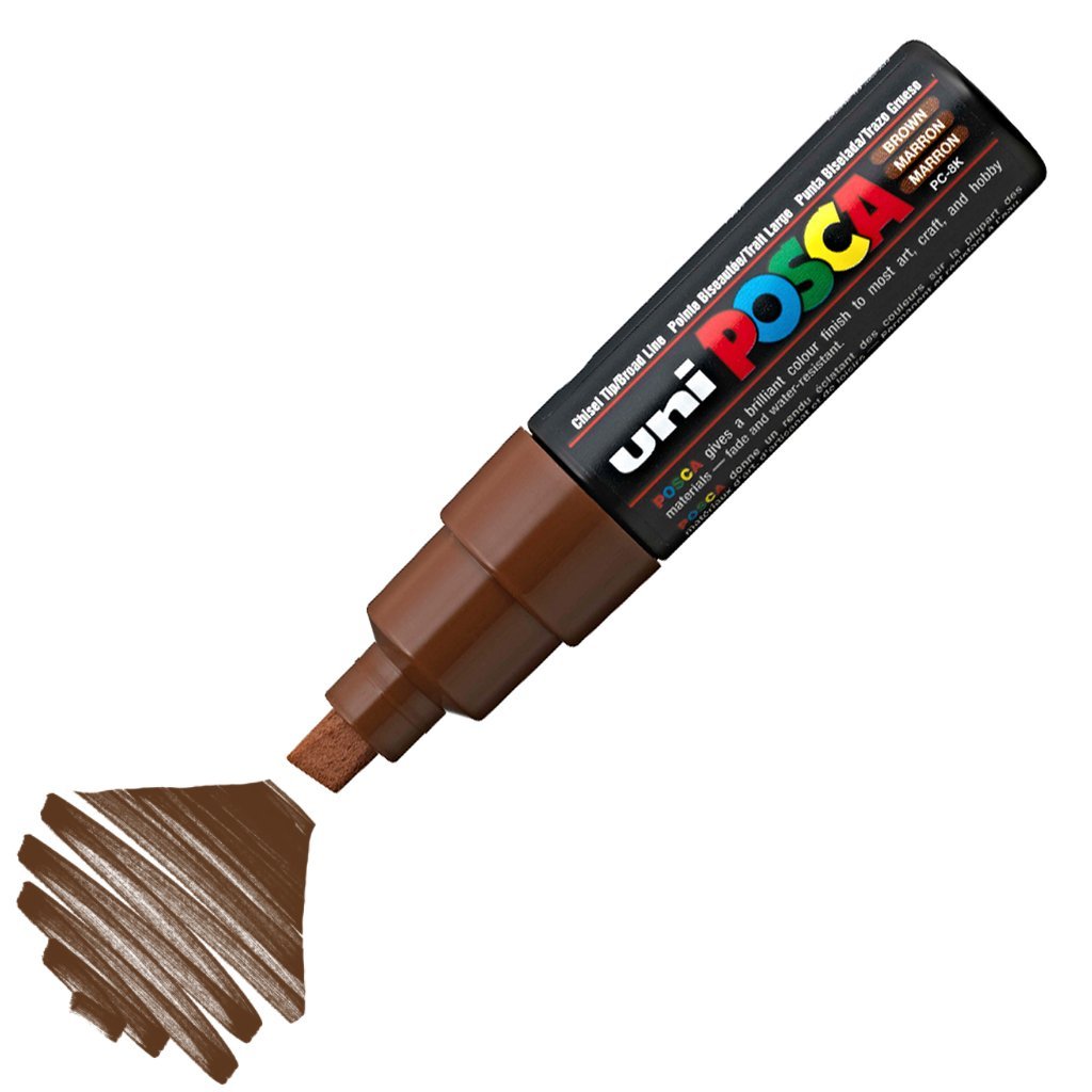 Uni Posca Marker Pc-8k Bold 8.0 Mm Brown