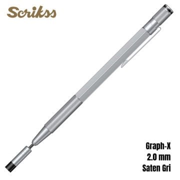 Scrikss Versatil Kalem Graph-X 2.0mm Saten Gri