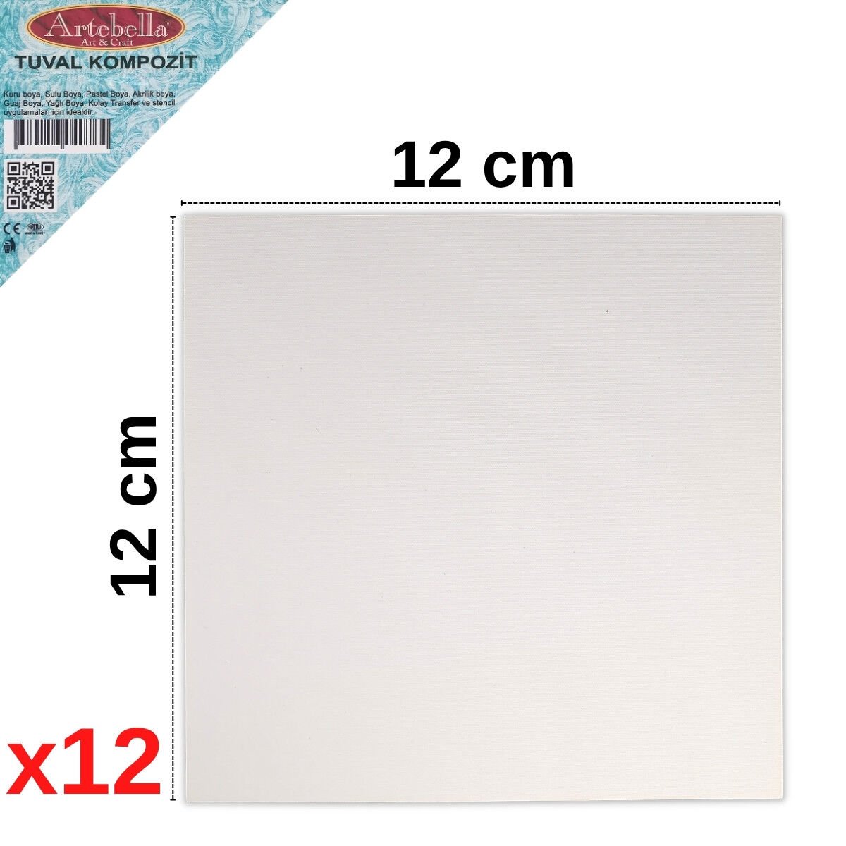 Artebella Pres Tuval Kompozit 12x12cm 12li