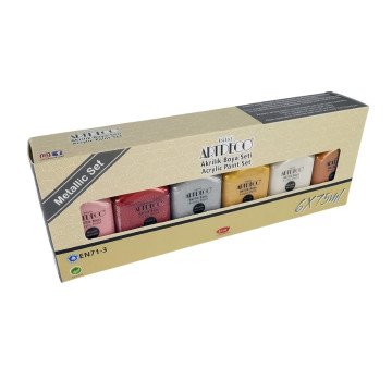 Artdeco Akrilik Boya 6x75ml Metalik Renkler