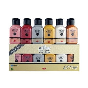 Artdeco Akrilik Boya 6x75ml Metalik Renkler