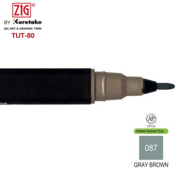 Zig Art&Graphic Twin Çift Uçlu Keçe Grafik Kalemi 87 Gray Brown