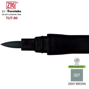 Zig Art&Graphic Twin Çift Uçlu Keçe Grafik Kalemi 87 Gray Brown