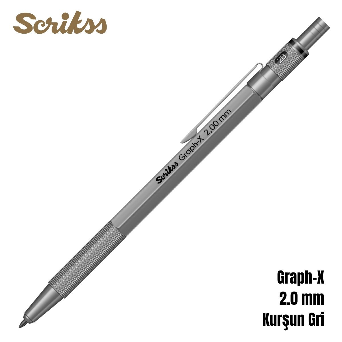Scrikss Versatil Kalem Graph-X 2.0mm Kurşun Gri