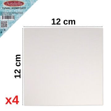 Artebella Pres Tuval Kompozit 12x12cm 4lü