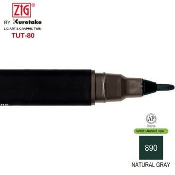 Zig Art&Graphic Twin Çift Uçlu Keçe Grafik Kalemi 890 Natural Gray