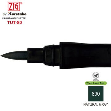 Zig Art&Graphic Twin Çift Uçlu Keçe Grafik Kalemi 890 Natural Gray