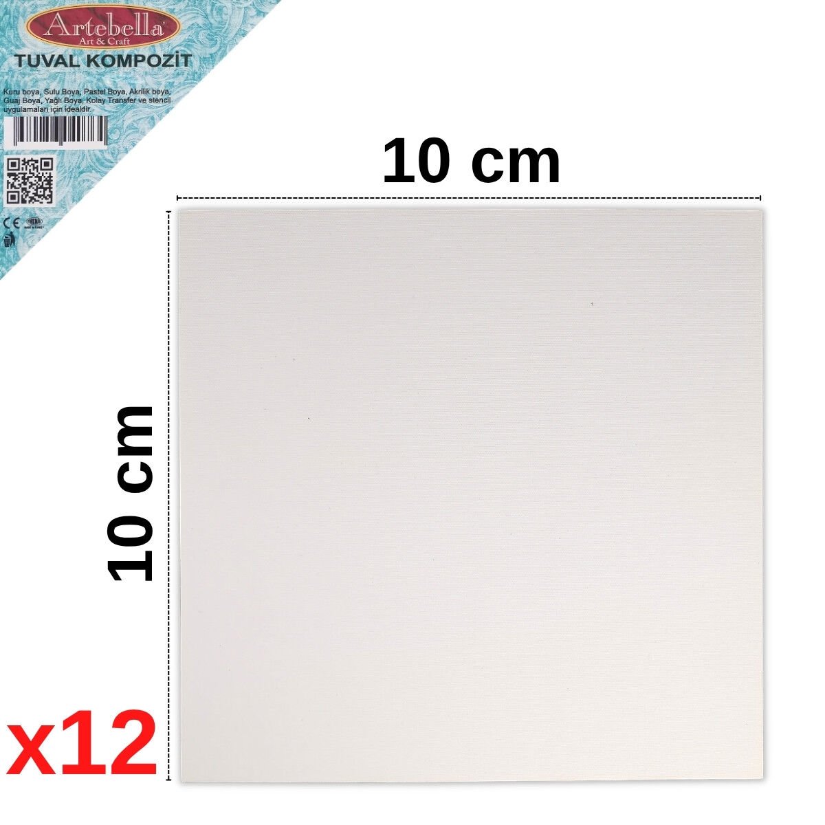 Artebella Pres Tuval Kompozit 10x10cm 12li