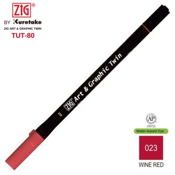 Zig Art&Graphic Twin Tut-80 Çift Uçlu Keçe Grafik Kalemi 023 Wine Red