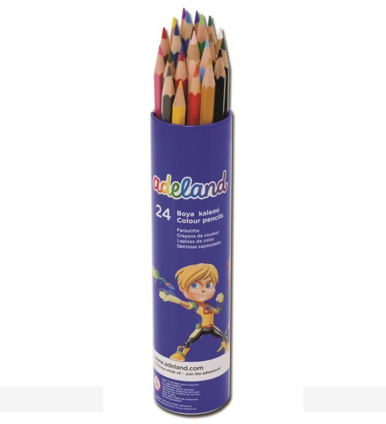 Adel Metal Tüp Boya Kalemi 24 Renk Tam Boy