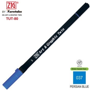 Zig Art&Graphic Twin Çift Uçlu Keçe Grafik Kalemi 037 Persian Blue
