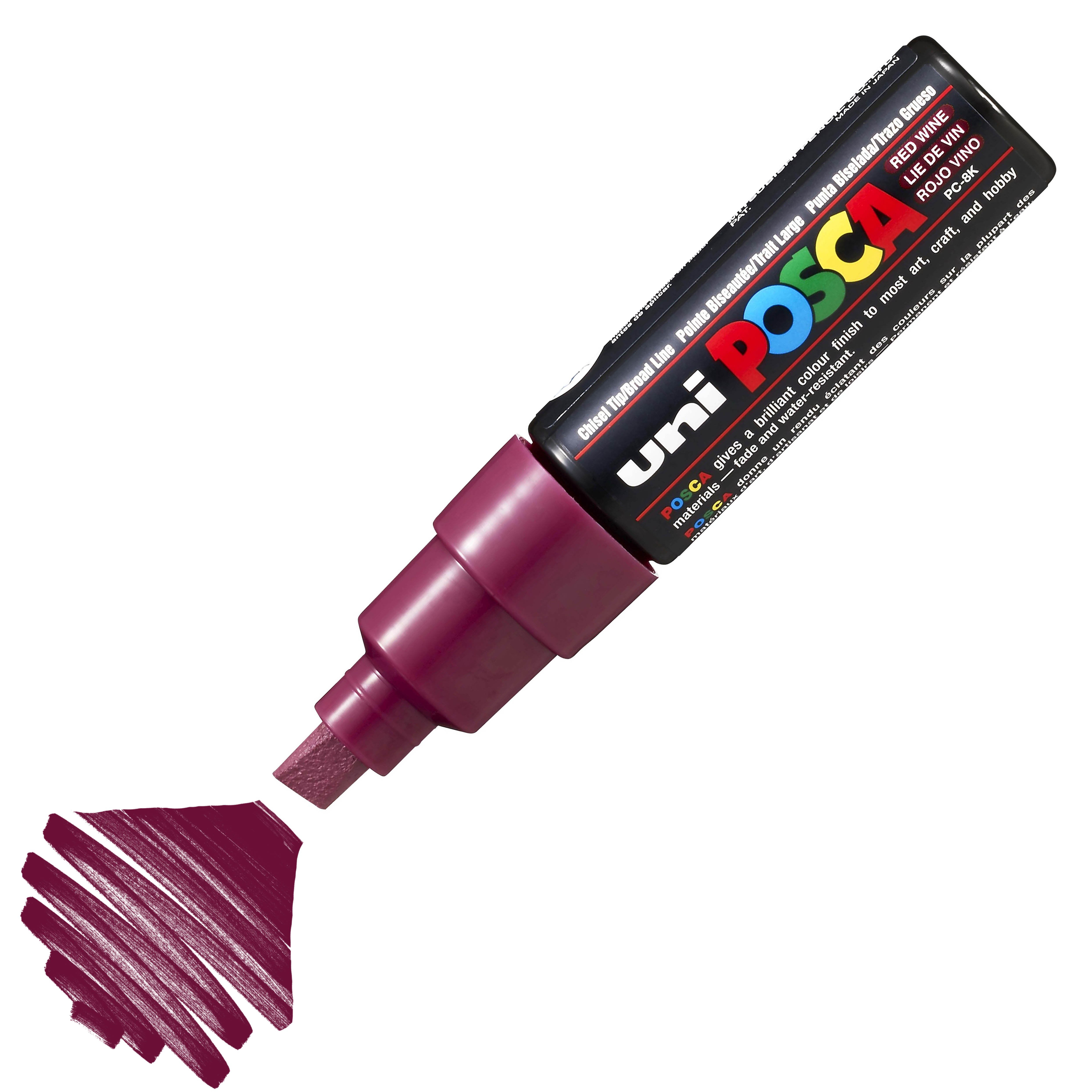 Uni Posca Marker Pc-8k Bold 8.0 Mm Red Wine