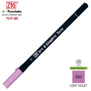 Zig Art&Graphic Twin Tut-80 Çift Uçlu Keçe Grafik Kalemi 060 Light Violet