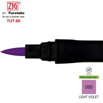 Zig Art&Graphic Twin Tut-80 Çift Uçlu Keçe Grafik Kalemi 060 Light Violet