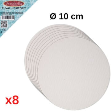Artebella Pres Tuval Kompozit Yuvarlak 10cm 8li