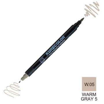 Zig Kurecolor Mangaka Fine&Brush Çift Taraflı Kalem CNKC-2200 No W.05 Warm Gray 05