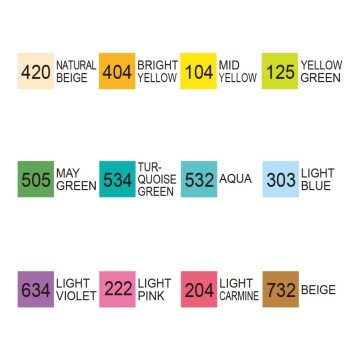 Zig Kurecolor KC3000/12B3 Twin WS Marker Kalem 12li Natural Colors