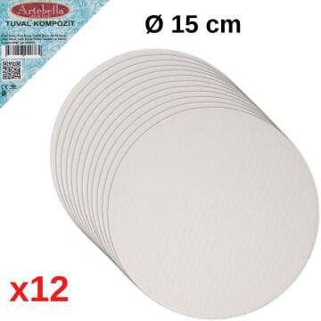 Artebella Pres Tuval Kompozit Yuvarlak 15cm 12li