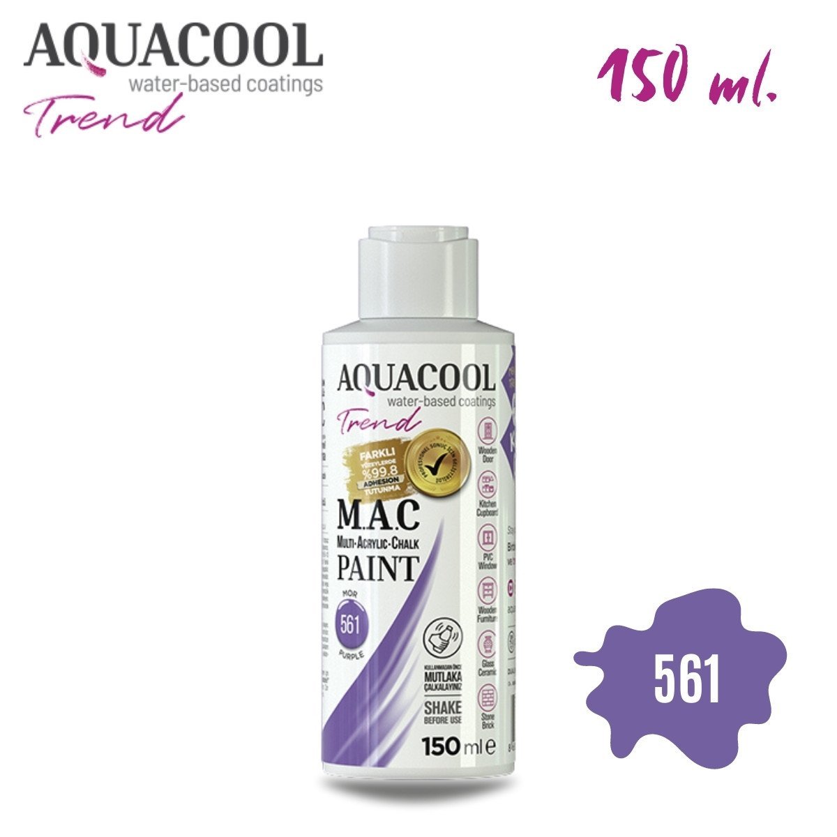 Aquacool Multi Akrilik Boya 150ml 561 Mor