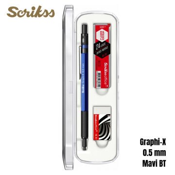 Scrikss Versatil Kalem Graph-X 0.5mm Mavi 3lü Set