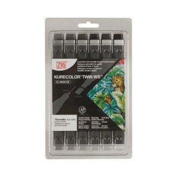 Zig Kurecolor KC3000/12B8 Twin WS Marker Kalem 12li Cool Grey Colors